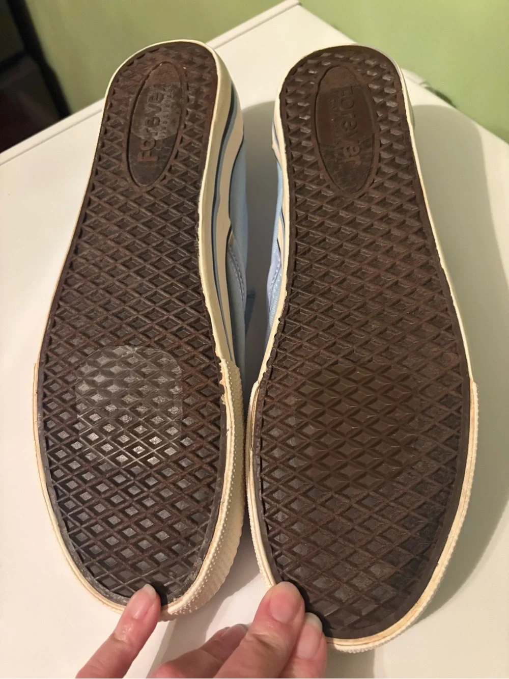 Forever Collectibles Light Blue Canvas Slip-On Loafers with White UNC Logo